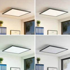 Lindby LED-panel Nelios, 62 x 62 cm, CCT, sort, metal