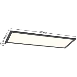 Lindby LED-panel Nelios, 80 x 30 cm, 4.000K, sort, metal