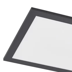 Lindby LED-panel Nelios, 80 x 30 cm, 4.000K, sort, metal