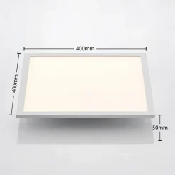 Lindby LED-panel Quais, 40 x 40 cm, hvid, aluminium, 4.000K