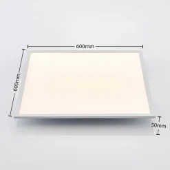 Lindby LED-panel Quais, 60 x 60 cm, hvid, aluminium, 4.000K
