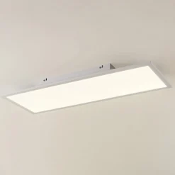 Lindby LED-panel Quais, 80 x 30 cm, hvid, metal, 4.000K