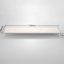 Lindby LED-panel Stenley, 4.000 K, 120 cm x 30 cm, sølv/hvid