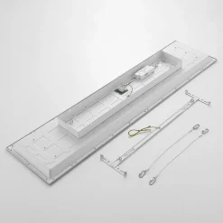 Lindby LED-panel Stenley, 4.000 K, 120 cm x 30 cm, sølv/hvid