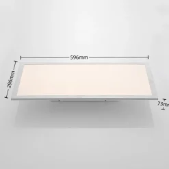 Lindby LED-panel Stenley, 4.000 K, 60 cm x 30 cm, sølv/hvid
