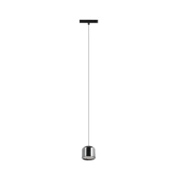 Lindby LED-pendellampe Lumaro,sort,Ø8,2cm,aluminium,48V,dæmpbar