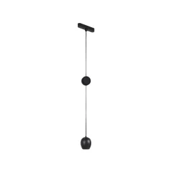 Lindby LED-pendellampe Lumaro, sort,Ø6,2 cm,48V,dæmpbar
