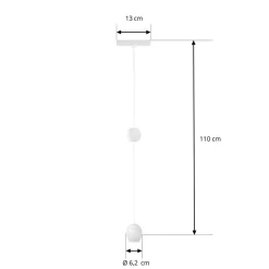 Lindby LED-pendellampe Lumaro, hvid, Ø 6,2 cm, 48V, dæmpbar