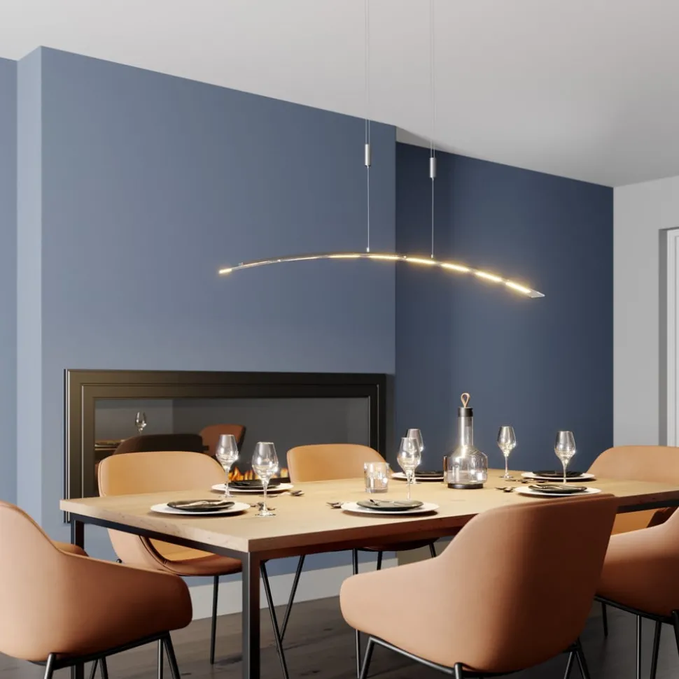 Lindby LED-pendellampe Manon, højdejusterbar, grå, metal