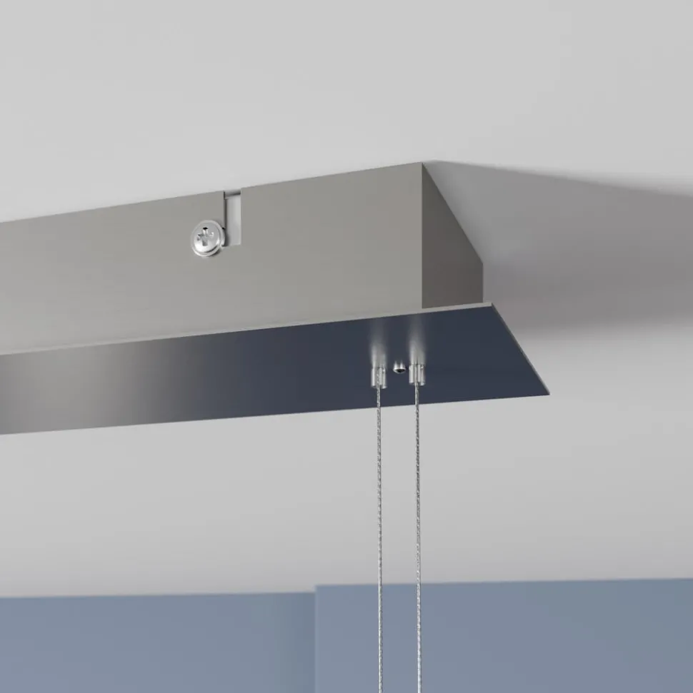 Lindby LED-pendellampe Manon, højdejusterbar, grå, metal