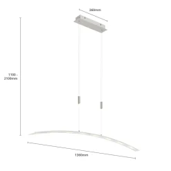 Lindby LED-pendellampe Manon, højdejusterbar, grå, metal