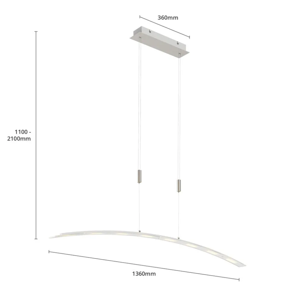 Lindby LED-pendellampe Manon, højdejusterbar, grå, metal
