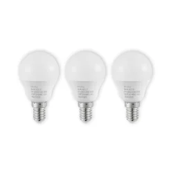 Lindby LED-pære E14 G45 4,5W 3.000K opal sæt med 3 stk