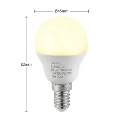 Lindby LED-pære E14 G45 4,5W 3.000K opal sæt med 10 stk