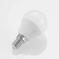 Lindby LED-pære E14 G45 4,5W 3.000K opal sæt med 10 stk