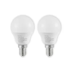 Lindby LED-pære E14 G45 4,5W 3.000K opal sæt med 2 stk