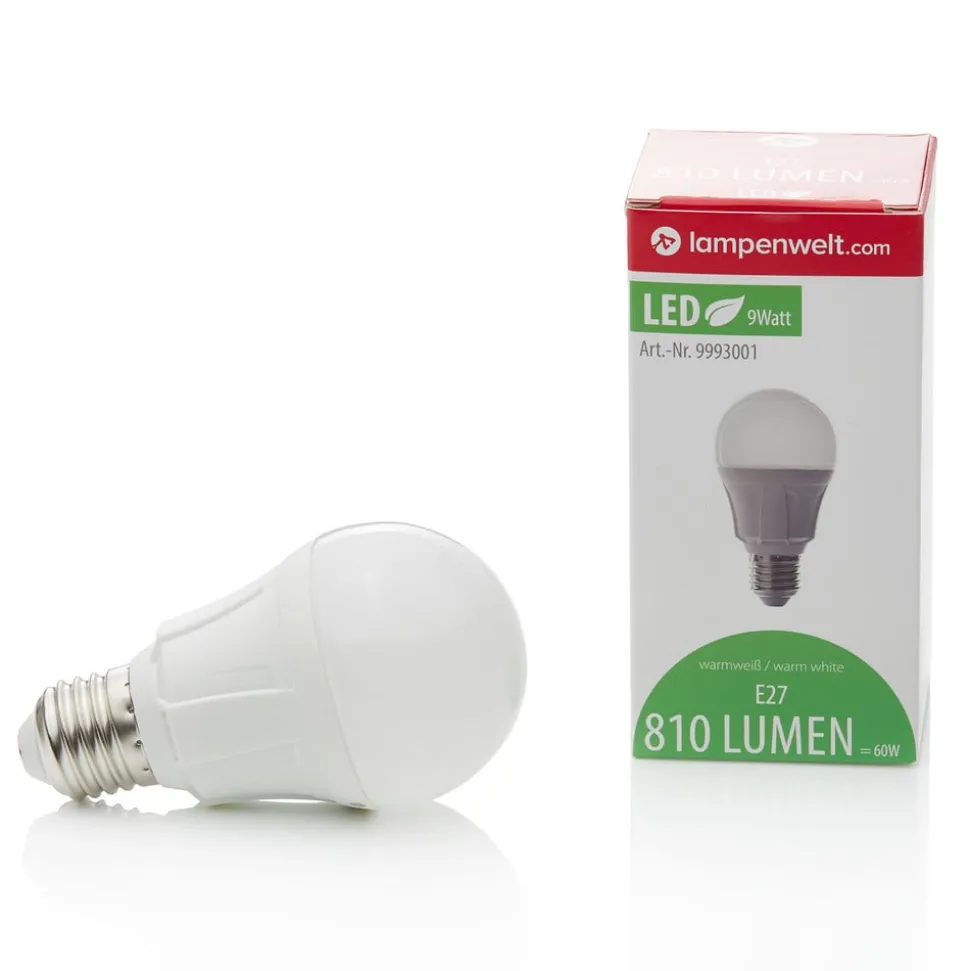 Lindby LED-pære, E27, 8,5 W, mat, 3.000 K, 806 lm