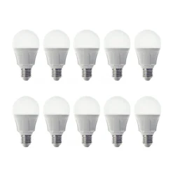 Lindby LED-pære, E27, 11 W, opal, 3.000 K, sæt med 10 stk