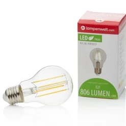 Lindby LED-pære, glødetråd, E27, 7W, klar, 2.700K