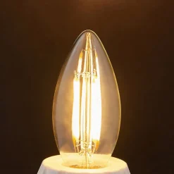 Lindby LED-pære, stearinlys, E14, 4W, klar, 2700K