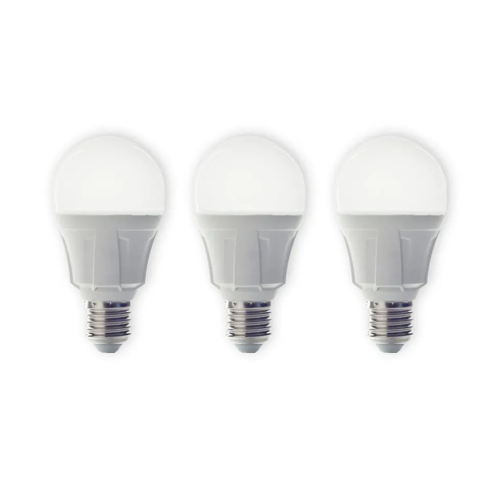 Lindby LED-pære, sæt med 3, E27, 8,5 W, mat, 3.000 K