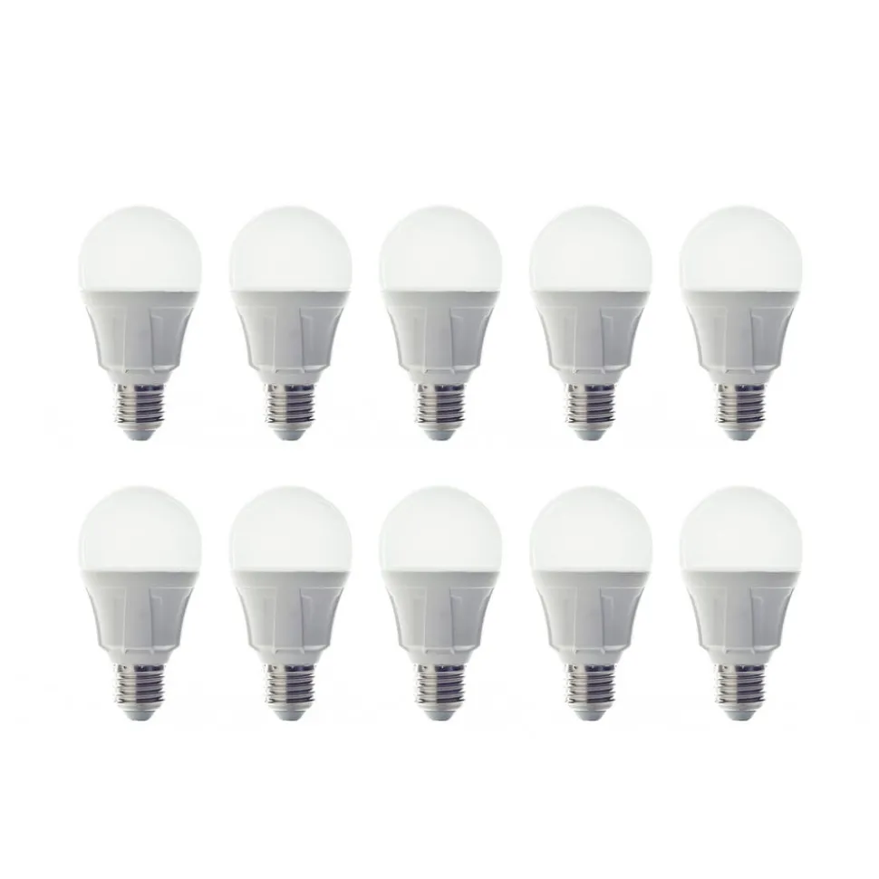 Lindby LED-pære, sæt med 10 stk, E27, 8,5 W, mat, 3.000 K