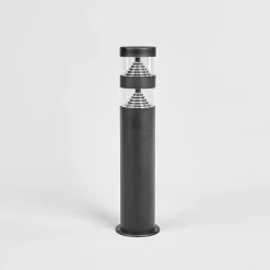 Lindby LED-sokkellampe Lanea, 40 cm, sort, stål, IP44