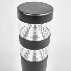 Lindby LED-sokkellampe Lanea, 40 cm, sort, stål, IP44