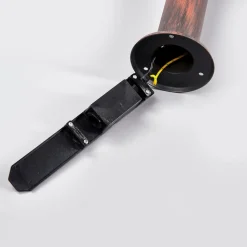 Lindby LED-sokkellampe Pavlos, 55 cm, rustfarvet, sensor