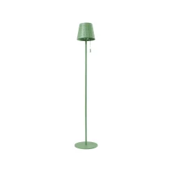 Lindby LED-solcellegulvlampe Hilario, grøn, jern, genopladeligt batteri