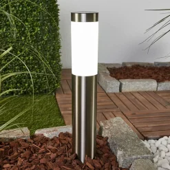 Lindby LED-solcellelampe Aleeza, 61 cm, stål, jordspyd