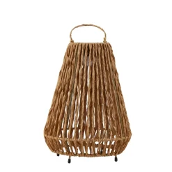 Lindby LED-solcellelampe Amaria, rattan, lys, Ø 27 cm