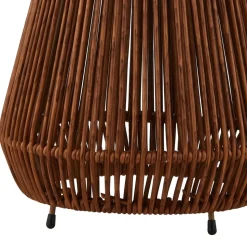 Lindby LED-solcellelampe Amaria, rattan, mørk, Ø 27 cm