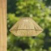 Lindby LED-solcellelampe Austas, beige, Ø 50 cm, USB, IP54