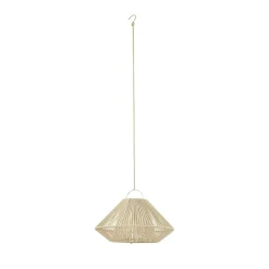 Lindby LED-solcellelampe Austas, beige, Ø 50 cm, USB, IP54