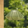 Lindby LED-solcellelampe Austas, grøn, Ø 50 cm, USB, IP54