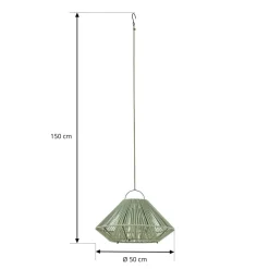 Lindby LED-solcellelampe Austas, grøn, Ø 50 cm, USB, IP54