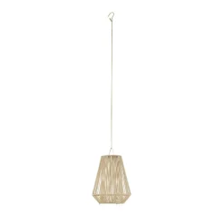 Lindby LED-solcellelampe Austas, beige, Ø 32 cm, USB, IP54