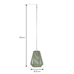 Lindby LED-solcellelampe Austas, grøn, Ø 32 cm, USB, IP54