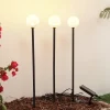 Lindby LED-solcellelampe Brindley, sæt med 3, sort, glas