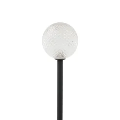 Lindby LED-solcellelampe Brindley, sæt med 3, sort, glas