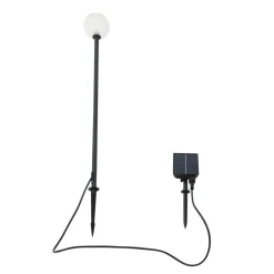 Lindby LED-solcellelampe Brindley, sort, glas, IP65