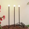 Lindby LED-solcellelampe Freydis, sæt med 3, sort, 2.000 K