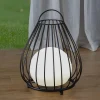 Lindby LED-solcellelampe Kelda, sort, metal, 38 cm, dæmpbar.
