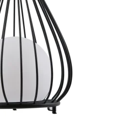 Lindby LED-solcellelampe Kelda, sort, metal, 38 cm, dæmpbar.
