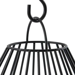 Lindby LED-solcellelampe Kelda, sort, metal, 38 cm, dæmpbar.