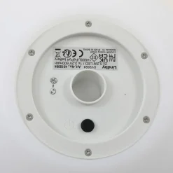 Lindby LED-solcellelampe Lago, Ø 30 cm, kugle, jordspyd, hvid