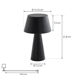 Lindby LED-solcellelampe Lirinor sort plast 13 cm