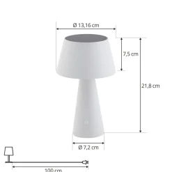 Lindby LED-solcellelampe Lirinor, hvid, plast, Ø 13 cm