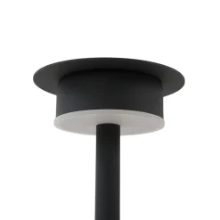 Lindby LED-solcellelampe Lyris, sort, aluminium, 3.000 K
